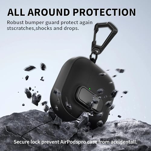 Image of for AirPods 4 Case with Lock,TPU Leather Texture Protective Durability Anti-Lost & Shockproof Protective Cover Accessories with Cleaning Kit in Keychain for Apple iPod 4 Generation (Black)