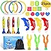 LEEHUR Juguete de Buceo Juguete de Piscina para Niños, Juguete Acuático de Natación, Conjuntos de Juegos de Agua con Bolsa de Cuerdas, Juguete Aventura Subacuática para Verano Divertido - 25 Pcs
