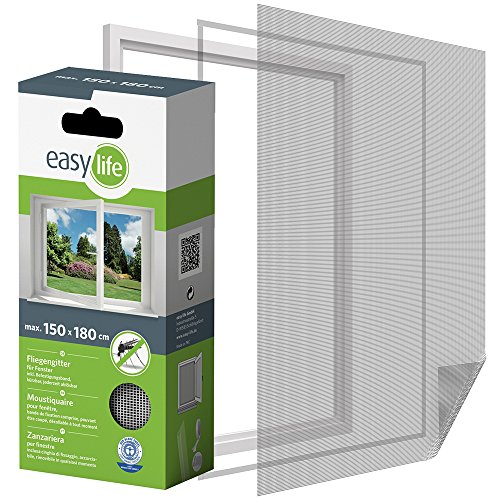 Preisvergleich Produktbild Insektenschutz Fliegengitter für Fenster 150 x 180 cm weiss