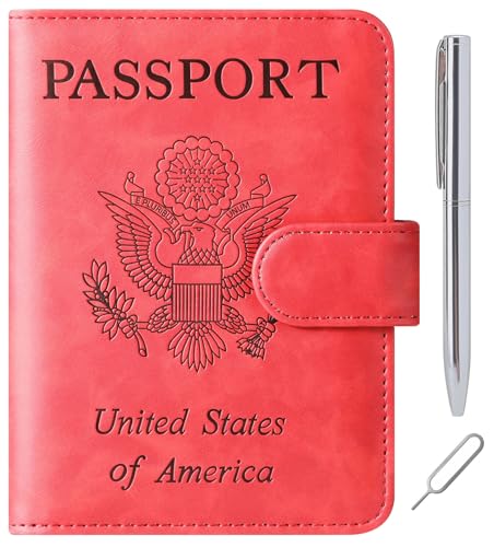 Image of Passport Holder for Travel Essentials, Passport Cover, Rfid Blocking Wallet | Travel Wallet, Leather, Passport Case, Travel Accessories, Vacation Luggage Must Haves, for Men Women