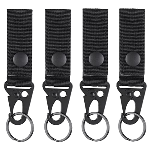 YAPJEB porte-clés tactique Molle mousqueton noir 4 pcs