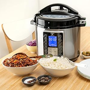 Moss & Stone Electric Pressure Cooker with Large LCD Display, Multi-Use 6 Quart Electric Pot, 14 in 1 Slow Cooker, Rice Cooker, Steamer Maker, Sauté, Yogurt Maker, Egg Cooker, Warmer & More Moss Stone Electric Pressure Cooker with Large LCD Display Multi Use 6 Quart Electric Pot 14 in 1 Slow Cooker Rice Cooker Steamer Maker Saute Yogurt Maker Egg Cooker Warmer More