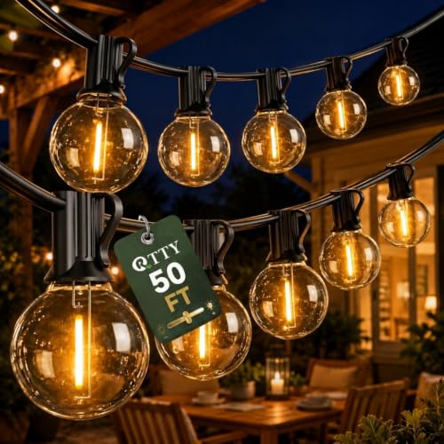 RTTY 50FT Outdoor String Lights, 25+1 G40 LED...
