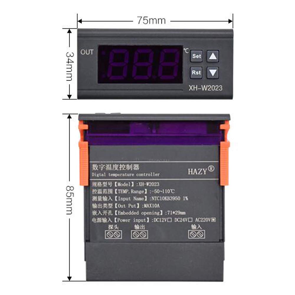 12V High Precision Humidity Controller Embedded Humidity Probe 0.1% RH 3