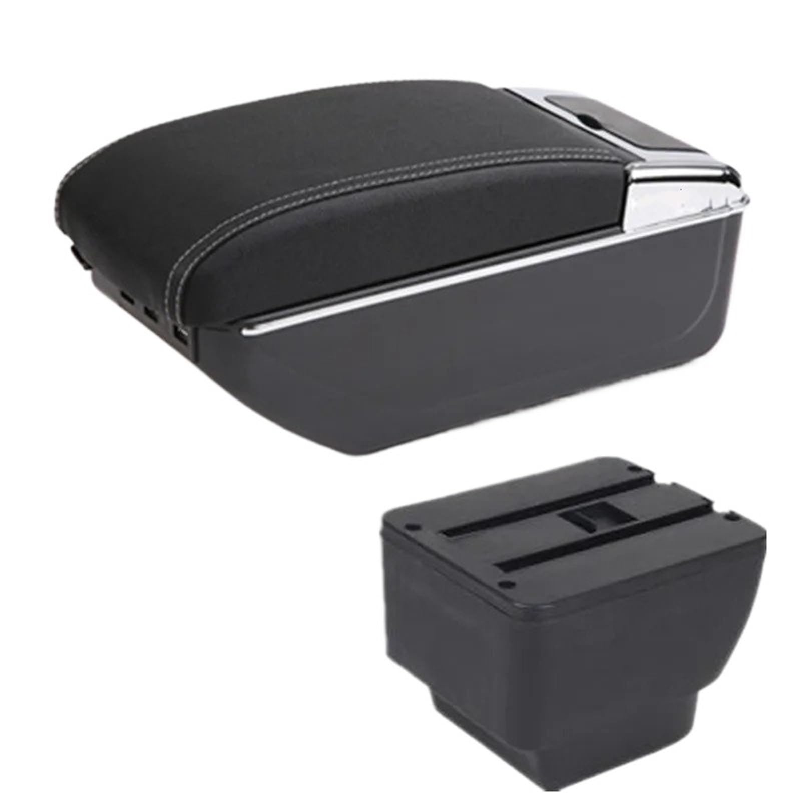 NOKRGQW Car Armrest Box For MAZDA 2 Car Armrest Centra Storage Box Interior Dedicated Retrofit Parts Accessories(C3 white line 7USB)