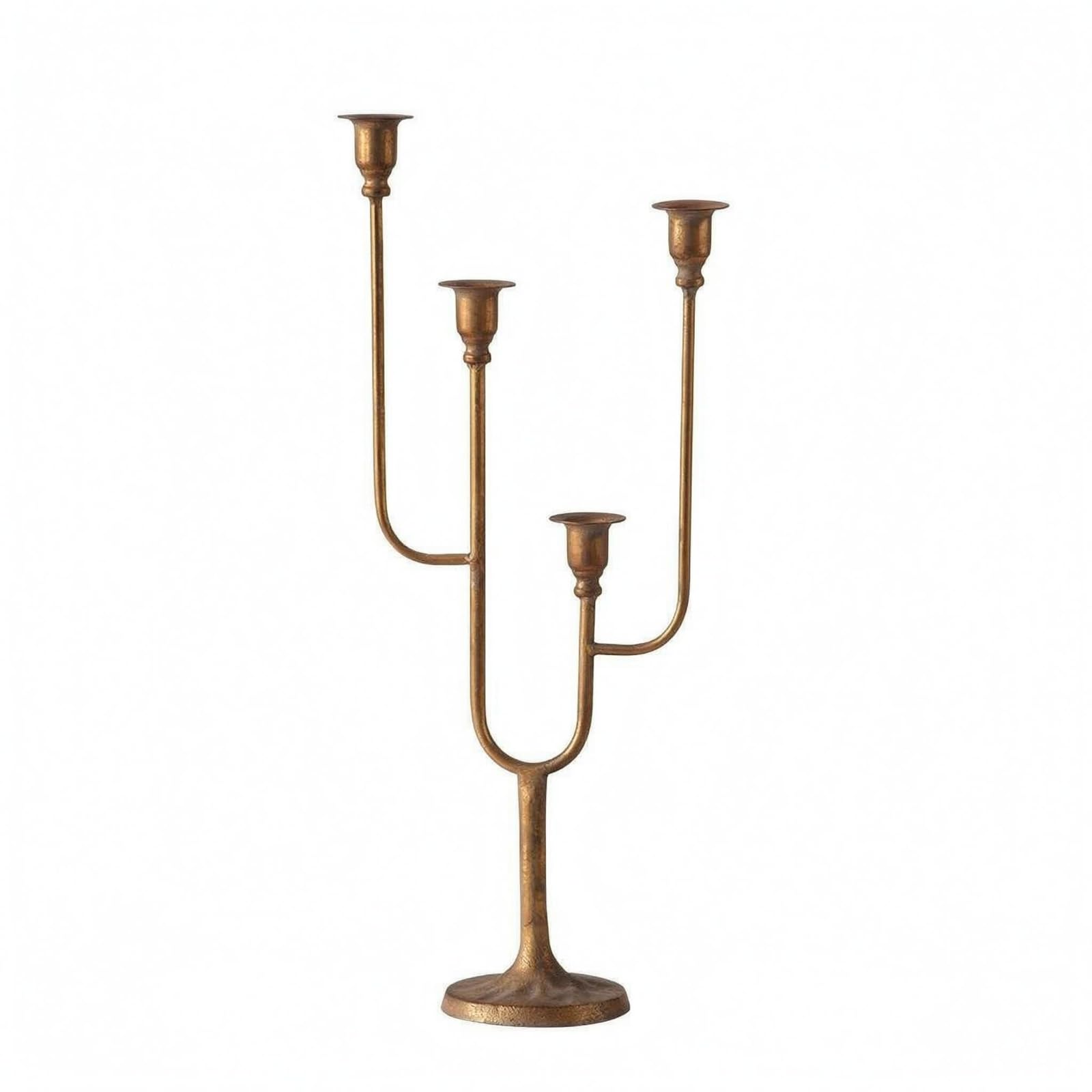 Candelabro Cuatro Brazos Base Redonda Candelabro Hierro Multibrazo Adorno Hogar, Alto