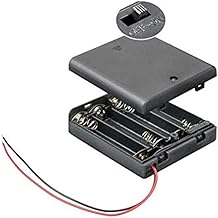 PerfectHD BHD-4 Battery Holder for 4X AA Mignon with On/Off Switch and Loose Cable Ends Pack of 1 Black