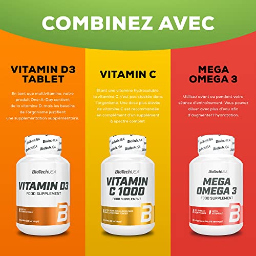 BioTechUSA One-A-Day Multivitamin | 12 Vitamines | 10 Minéraux | Santé énergétique, immunitaire et osseuse, 100 comprimés – vue 7