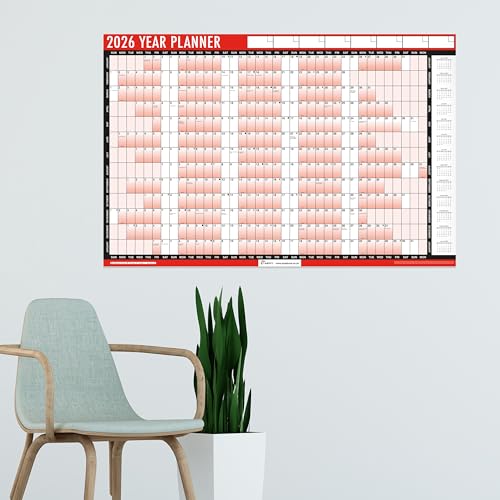 2026 Wall Planner Calendar – A1 Large 85cm x 58cm Laminated Year Planner with Stickers & Dry Wipe Pen – Reusable Annual Wall Chart for Office, Home, School - Cosy Home Interiors 2026 Wall Planner Calendar – A1 Large 85cm x 58cm Laminated Year Planner with Stickers & Dry Wipe Pen – Reusable Annual Wall Chart for Office, Home, School - Image 2