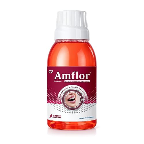 Amflor Mouthwash for Braces | Prevents Cavities & White Spot Lesions | Organic Amine Fluoride for Enamel Remineralization| Mint Flavour Orthodontic Mouthwash | Pack of 1 (250ml)