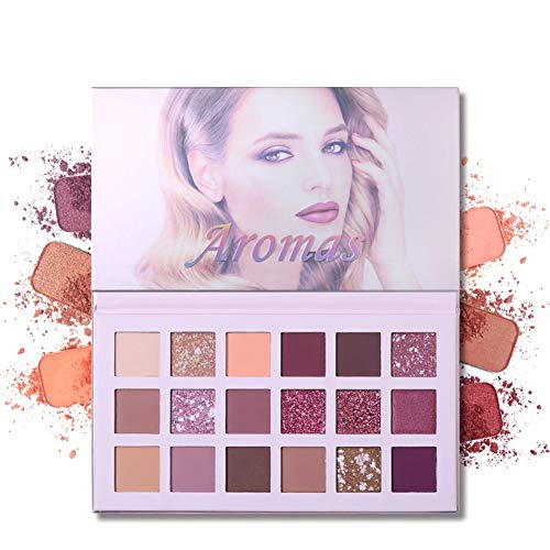 UCANBE 18 Colors New Nude Eyeshadow Palette, Matte Shimmer Nude Glitter Professional Natural Long-Lasting Eyeshadow Multi Reflective Fairy Cosmetic Eye Waterproof EyeShadows