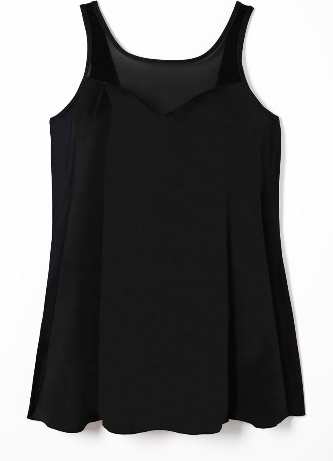 Swimsuits For All Swim 365 Women's Plus Size Mesh-Trim Swim Dress - 30, Black