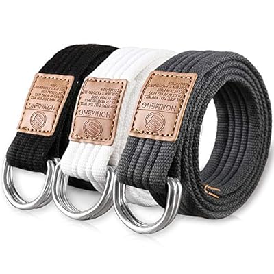 Hantier 3 Paquetes Cinturones de Tela de Lona 1.25" Hebilla Ancha del Anillo en D Doble Para los Hombres, Estilo Militar Ajustable del Color Sólido (Negro + Blanco + Azul-gris) | Ya disponible en tu tienda friki favorita! En mundofriki.es! Hantier 3 Paquetes Cinturones de Tela de Lona 1.25" Hebilla Ancha del Anillo en D Doble Para los Hombres, Estilo Militar Ajustable del Color Sólido (Negro + Blanco + Azul-gris) | Ya disponible en tu tienda friki favorita! En mundofriki.es!