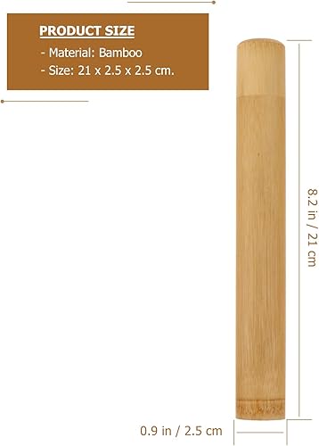 Miniatura 7 de Healifty Soporte para cepillos de dientes de bambú, cubierta portátil de madera para cepillos de dientes desechables, cepillos de dientes rústicos,