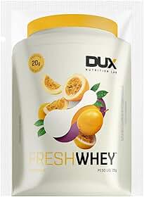 DUX HUMAN HEALTH - Fresh Whey Protein - 20g de Proteínas por Porção - Suplementos Naturais, Suplementação Treino Academia, Ganho Muscular Hipertrofia - Maracujá - Sachê 31g