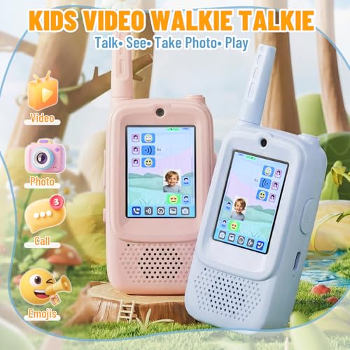 Video Walkie Talkies for Kids, 2 Pack Rechargeable 6-in-1 Video Calling, Long Range, Photo - image 4