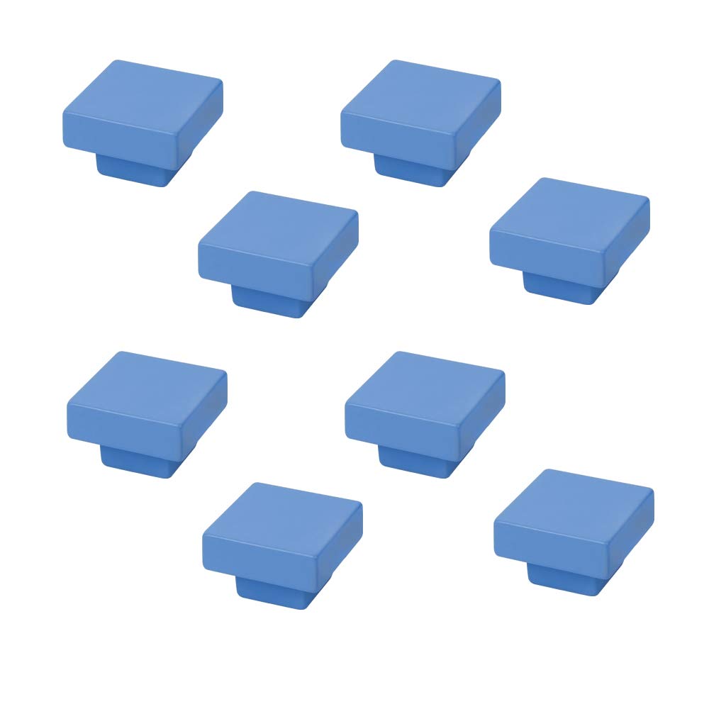 8 Un. TIRADOR Pomo Mueble Infantil resina ABS pintado azul 30MMX30MM