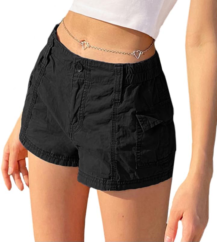 Cargo Shorts for Women Trendy 2025 Summer High Wasited Utility Cut Off Y2k Mini Shorts with Pockets Bottoms - Image 2