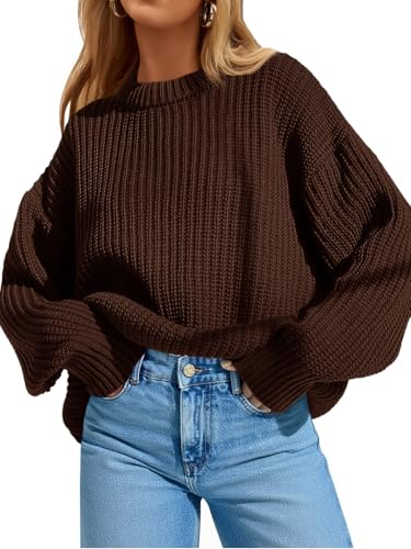 Saodimallsu Womens Oversized Sweater Long Sleeve Crewneck Ribbed Knit Pullover 2025 Fall Casual Chunky Trendy Sweaters