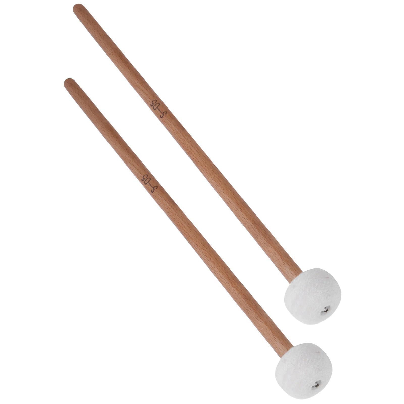 2 Pièces Maillet de Tambour Blanc Feutre Maillets de Timbale Maillets de Percussion pour Timbales Caisse Claire Accessoires D'instruments de Musique