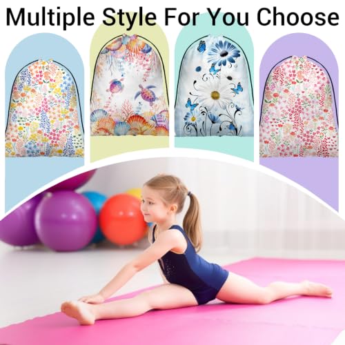 Image of Sea Turtles Coral Drawstring Storage Bag Cloth Shoe Bags for Travel Picnic