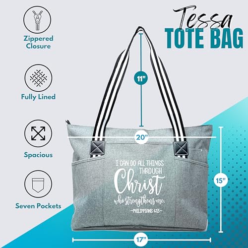 Brooke & Jess Designs Church Bags for Women - Bible Tote Bags for Women, Large Tote Bag for Womens with Zipper2