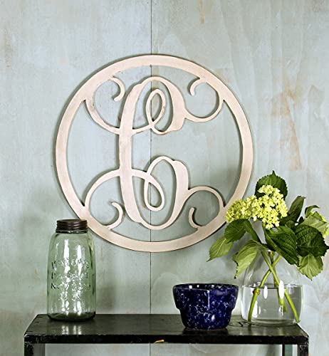 19 In. Letter H, Unfinished Circle Calligraphy Vine Monogram Wood Letter. For Your Diy Decor Such As Door Hanger, Wall Decor, Alphabet For Birthday, Wedding, Baby Shower, Nursery (H) #TOP6