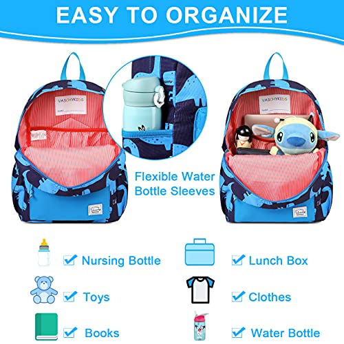 VASCHY Kids Backpack for Boys, Cute Dinosaur Lightweight Backpack for Toddlers Daycare Preschool Little Boys Blue - Thumbnail 3