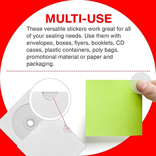 Mess Clear Round Labels (500/Roll, 1.5 Inch) Clear Round Stickers - Clear Labels And Wafer Tab Seals - Envelope Seal Stickers - Clear Stickers Circle Labels, Transparent Sealing Dots, Envelope Sealer #TOP3