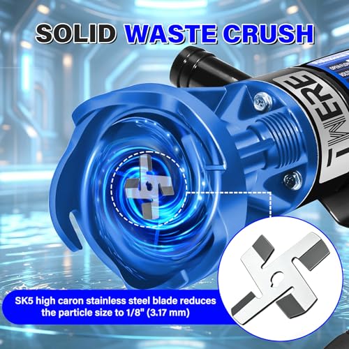 Image of [Upgraded Version] RV Macerator Pump,12V 12GPM 4-Minute Quick Emptying Release Sewage Pump with Hose Fittings and Garden Hose Discharge Port,Full Protection Kit,SK5 Blades,Lift 10FT,Ideal for RV Boat