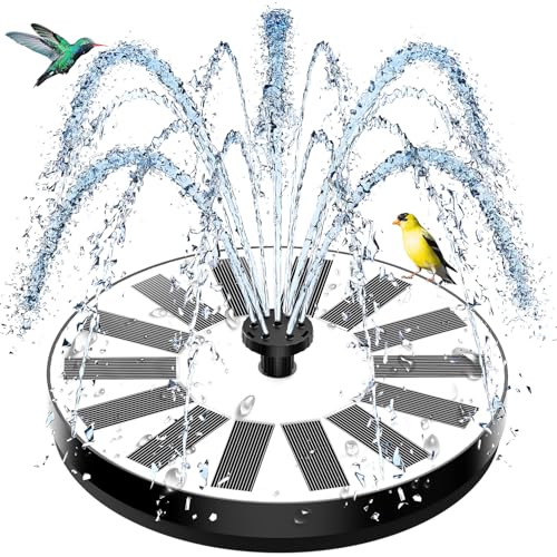 Springbrunnen Solar für Außen Klein SZMP Solar Teichpumpe mit 8 Düsen & 4 Fixe Rohre Solar Wasserpumpe Solar schwimmender Fontäne Pumpe für Gartenteich Oder Springbrunnen Vogel-Bad Fisch Behälter