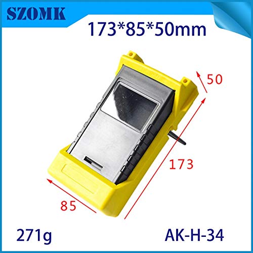 Gimax 4 pieces, 1738550mm desktop plastic electrical handheld enclosure with rubber protect case LCD abs enclosure for pcb design - (Color: yellow)