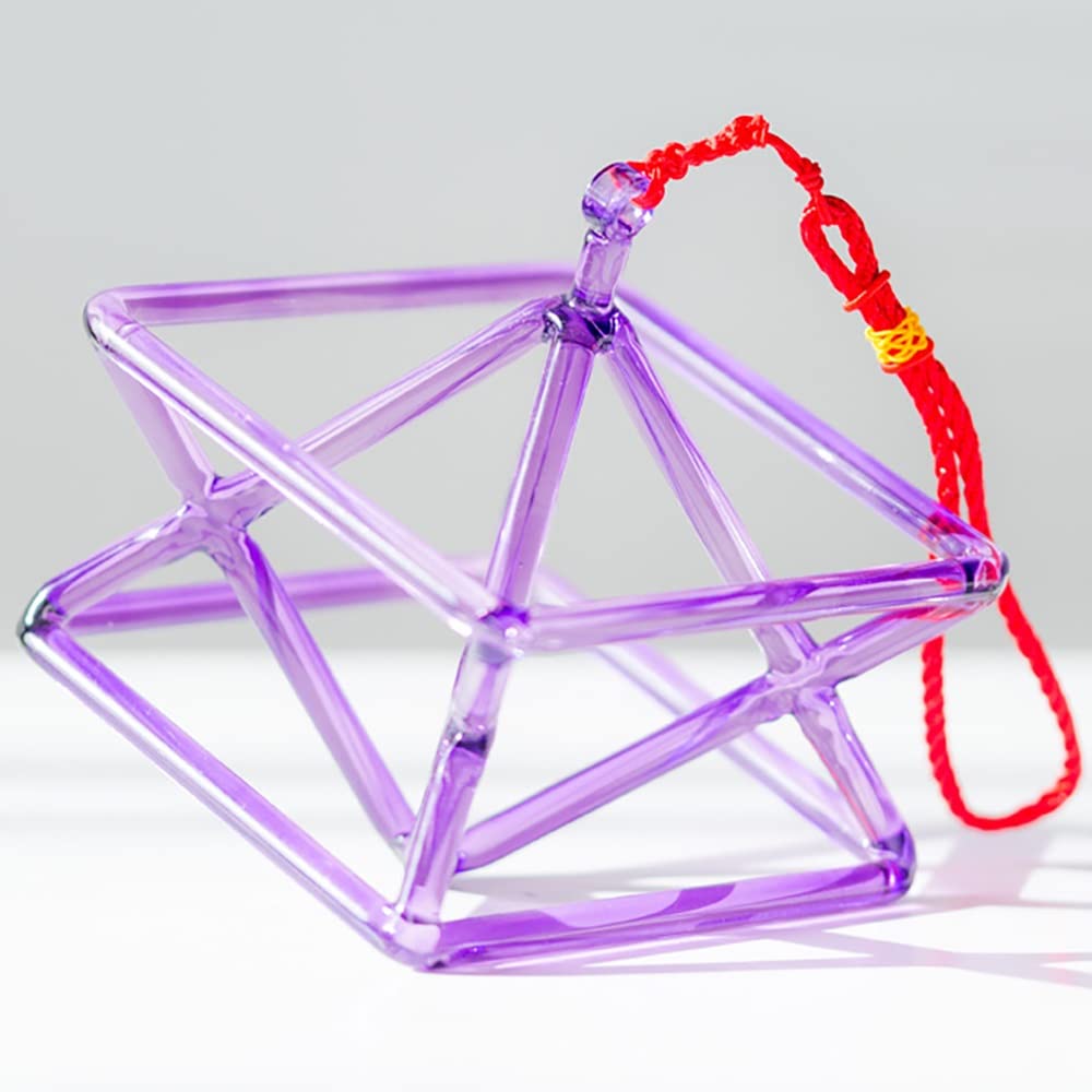 Piramide di Cristallo Sonora, Strumento Musicale Perfetto per i Chakra, per la Meditazione, l'equilibrio del Corpo e la Regolazione emotiva, Viola - 15 cm