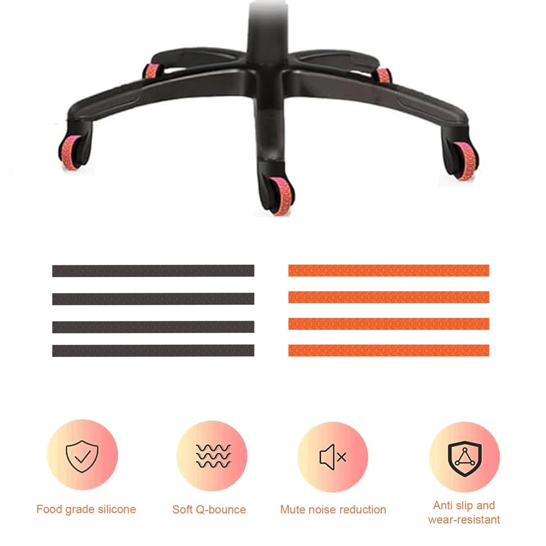 8 Copriruote Per Valigie In Silicone - Antirumore, Adesivo Biadesivo, Tagliabili Su Misura