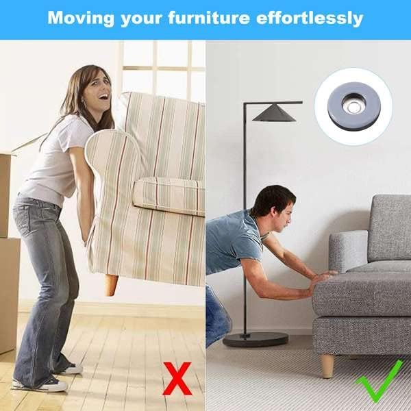 48Pcs Furniture Gliders PTFE Easy Moving Sliders with Screw Floor Protector for Tiled Hardwood Floors(25Mm Round) - (Color: As shown)