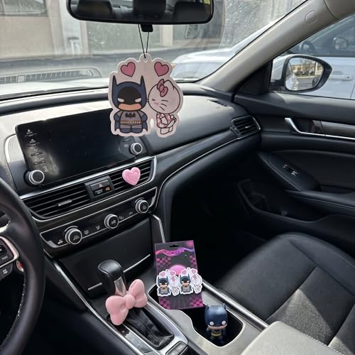 Image of PumpCar 2 pieces Battey cute cat double-sided hanging cartoon Vanilla-scented funny car air freshener Cool spider bat hanging for rearview mirror Interior Accessories Gifts