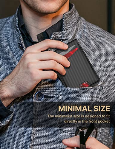 Wallet for Men with Stealth Pocket for AirTag, 3 in 1 Design, Removable ID Window, RFID Blocking, 15 Card Capacity, Slim Carbon Fiber, Bill Divider, Wallet with Gift Box, Hidden Storage for AirTag 7