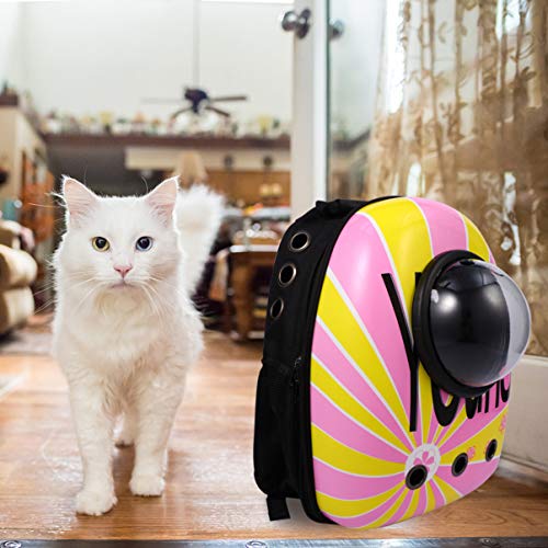Mochila para gatos PRETYZOOM Mochila para transporte de animais de estimação com cápsula de bolha pa