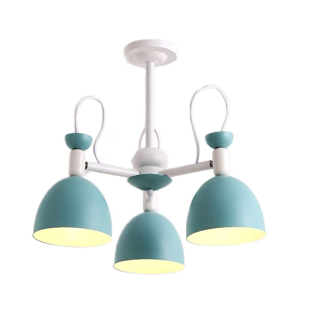 Plafonnier trois têtes en fer forgé avec éclairage LED pour salon et bureau