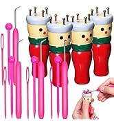 VILLCASE Wooden Doll Crochet Kits, 4pcs French Knitter Tool Wooden Knitting Dolly Jumbo Yarn Weav...
