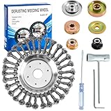 スチールワイヤーウィードホイールブラシカッタートリマーヘッドウィードトリマーイーターブレードヘッドワイヤーワッカーブレードモスグラスブラシカッター除草イーターアダプターキット苔草さび除去道中庭(8インチ)