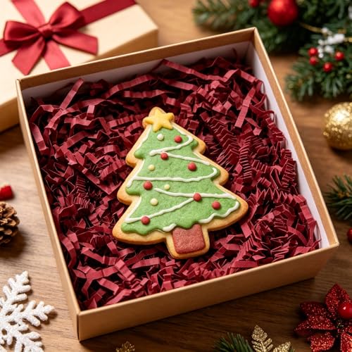 Image of Zankubom 1 /2LB Deep Red Crinkle Cut Paper Shred Filler Great for Gift Wrapping, Deep Red Basket Fillers, Birthday, Gift Wrapping, Anniversary, Valentine's Day Christmas Party Decor Filling Supplies