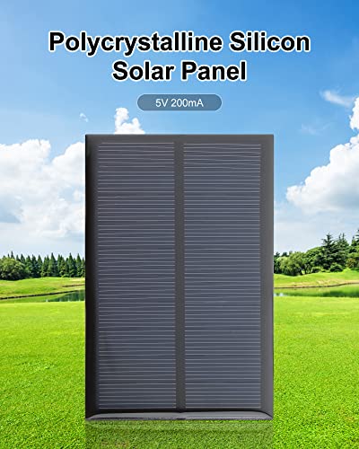 Fellden Micro Solar Panels Photovoltaic Cells, 10Pcs 5V 200Ma Epoxy Panel Kit Polycrystalline Cells 110Mmx60Mm / 4.33''X 2.36'' (5V200Ma) #TOP4