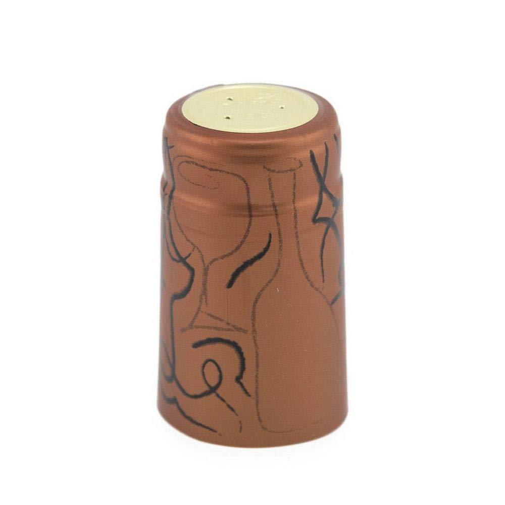 ABC Crafted Series | Heat Shrink Wine Capsules | Easy to Use | Fits Most Wine Bottles | Pack of 100 (Rusty with Stripes)