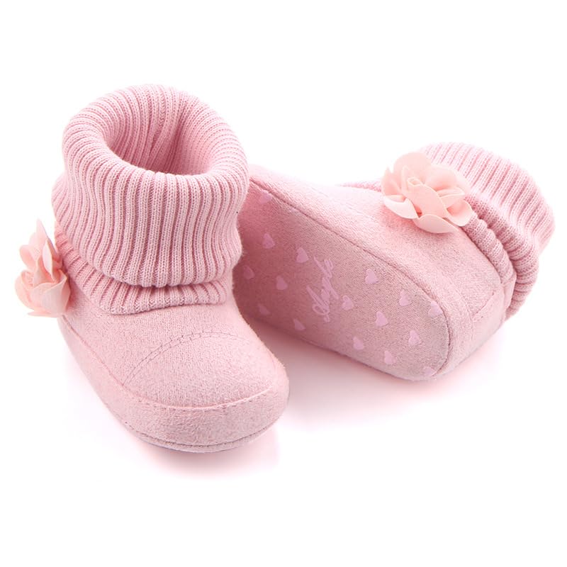 Newborn Baby Boys Girls Booties Non-Slip Sole Plush Cozy Socks Shoes3