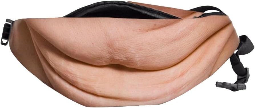 BESPORTBLE Anti-Theft Waist Bag - Unique Fake Belly Fanny Pack for Men and Women Adjustable Canvas and Pu Leather Design for Travel Running Hiking and Outdoor Activities