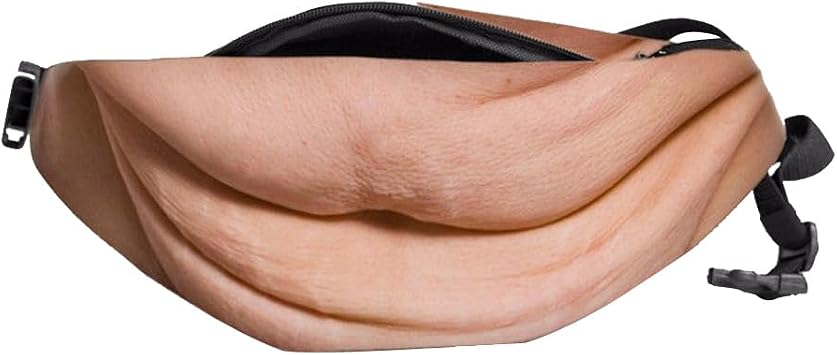 BESPORTBLE Anti-Theft Waist Bag - Unique Fake Belly Fanny Pack for Men and Women Adjustable Canvas and Pu Leather Design for Travel Running Hiking and Outdoor Activities