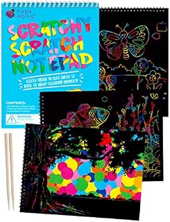 PURPLE LADYBUG Rainbow Scratch Art for Kids - Cool Art Set for Kids 6-12 - Cute Birthday Gifts for 5 6 7 8 9 10 Year Old Girls, Unique Easter Basket Fillers for Kids, Fun Arts and Crafts Activity