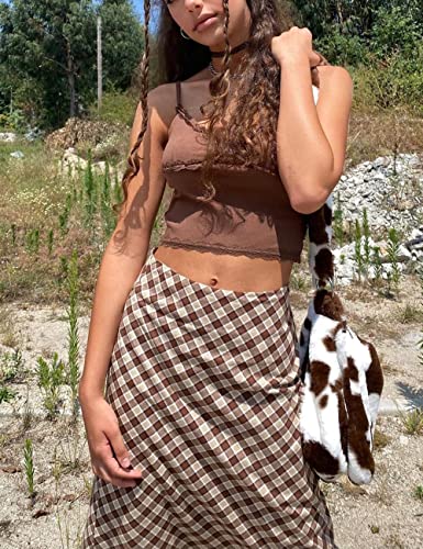 Bolso bandolera de piel sintética con estampado de vaca miniatura 2
