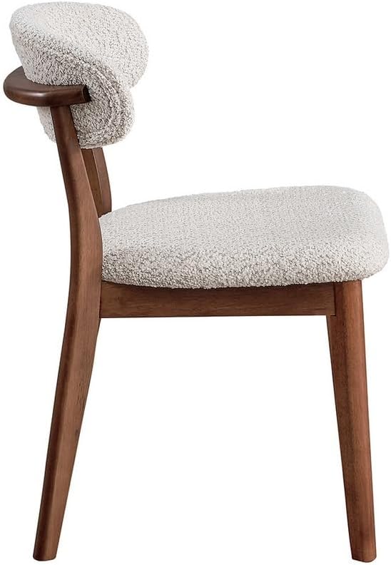 5Pcs Wood Dining Table Set with Upholstered Chairs, Cherry Color